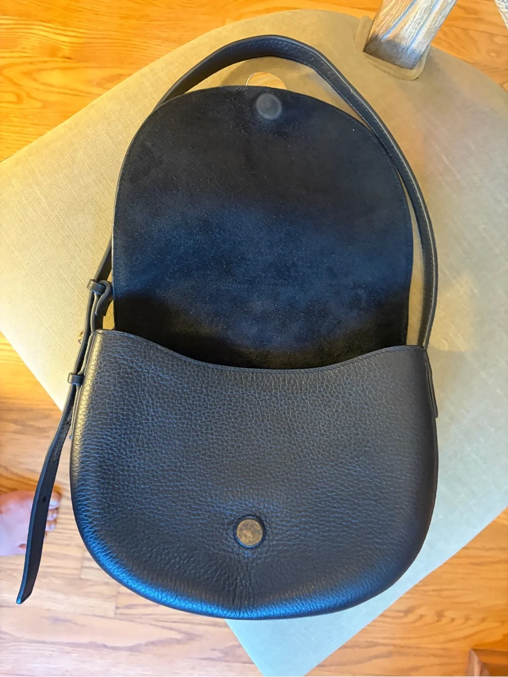 Madewell NWOT DAKOTA LEATHER Saddle Bag Black - Picture 8 of 9